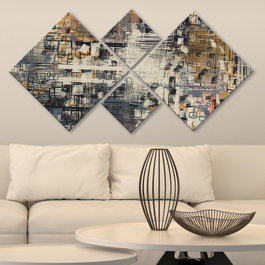 Wallity Cuadro Decorativo de MDF de 4 Piezas Multicolor